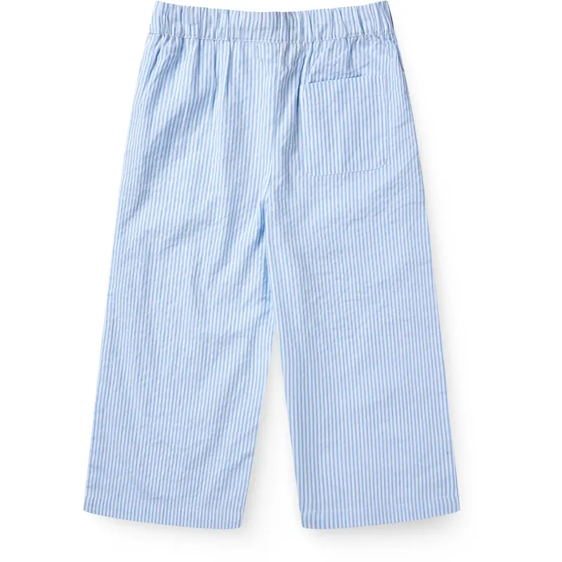Copenhagen Colors Sky Blue W Cream Stripe Seersucker Pajama Bukser 3