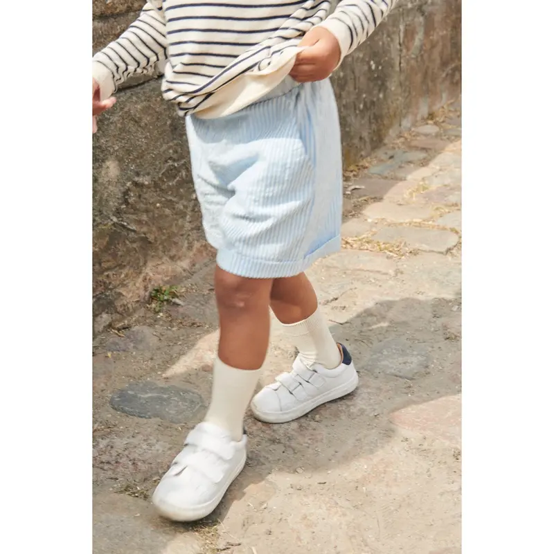 Copenhagen Colors Sky Blue W Cream Stripe Seersucker Shorts Sporty 2