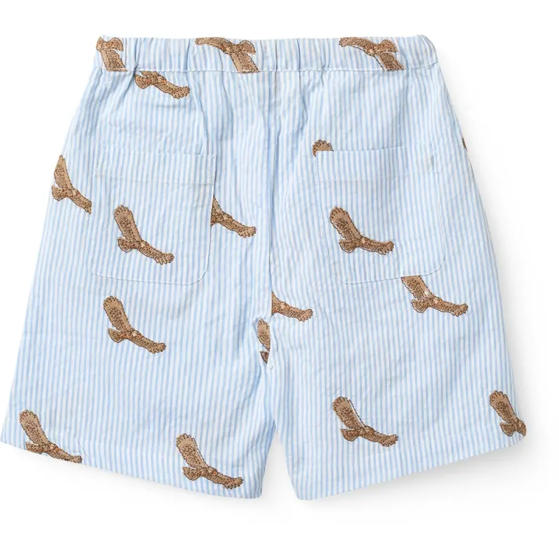 Copenhagen Colors Sky Blue W Cream Stripe Seersucker Shorts W. Emb 2