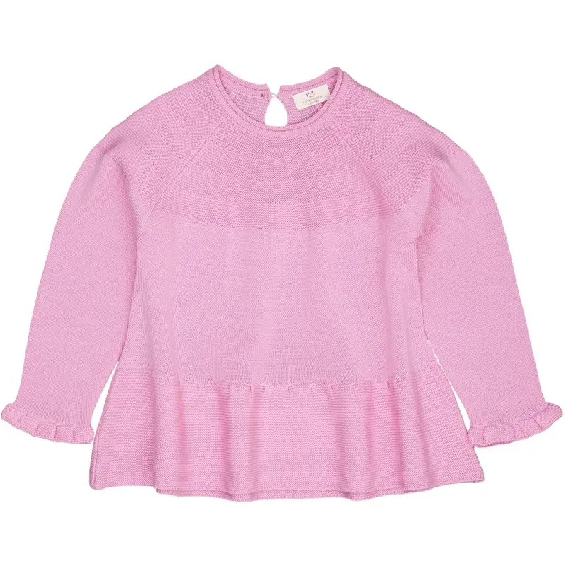 Copenhagen Colors Syringa Merino Strik Bluse Med Flæse 1