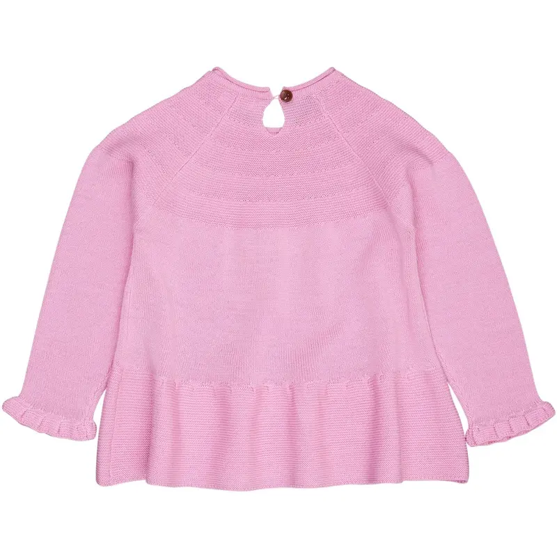 Copenhagen Colors Syringa Merino Strik Bluse Med Flæse 2