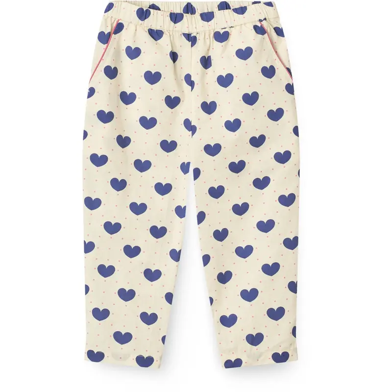 Copenhagen Colors X Luksusbaby Heart Aop Ocean Heart And Dots Bukser Loose Fit 1