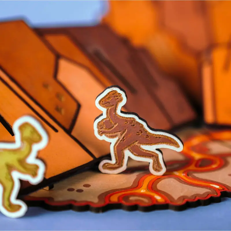 Crateit Dinosaur Wooden Legetøj Wasteland Battle 2