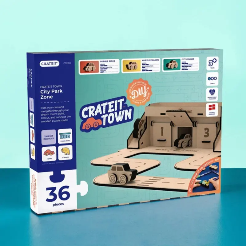 Crateit Town Wooden Legetøj City Park Zone 1