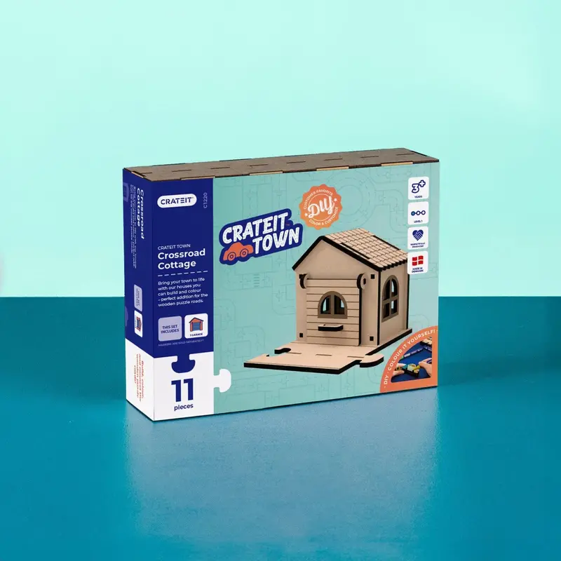 Crateit Town Wooden Legetøj Crossroad Cottage 1