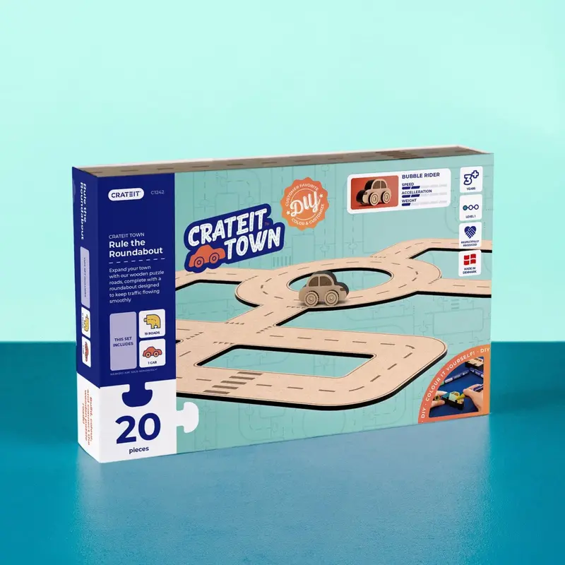 Crateit Town Wooden Legetøj Rule The Roundabout 1
