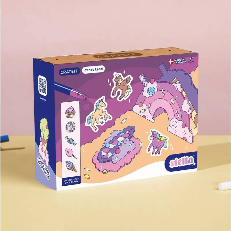 Crateit Unicorn Wooden Legetøj Candy Land 1