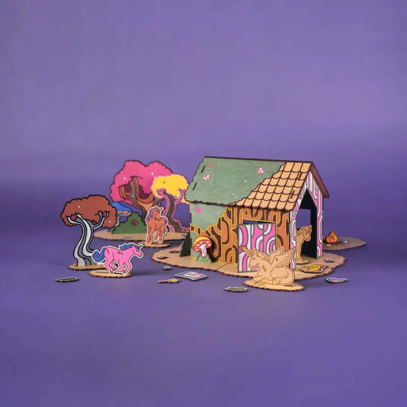 Crateit Unicorn Wooden Legetøj Magic Forest 2