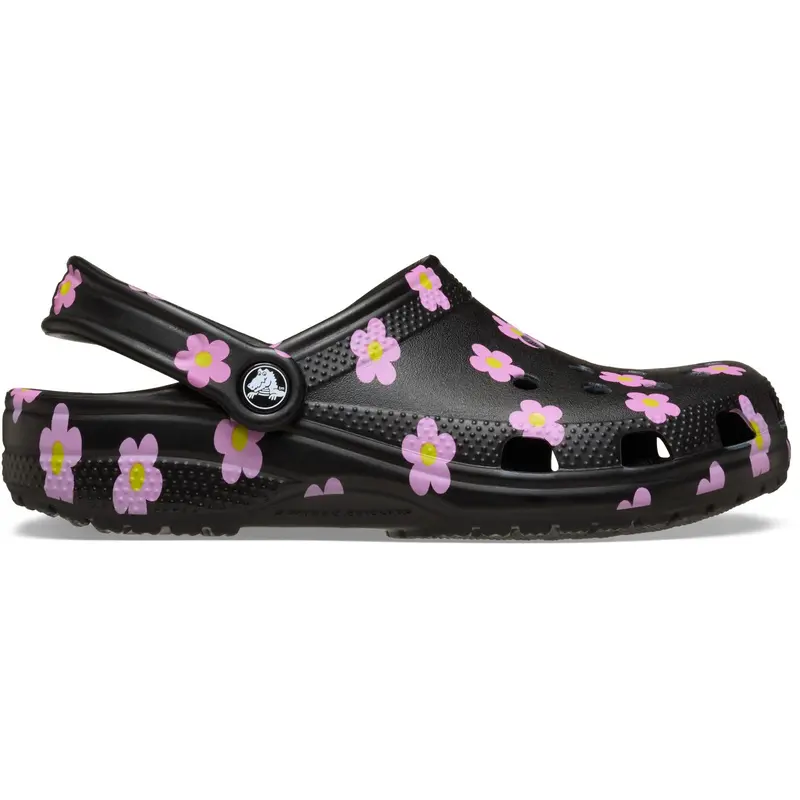 Crocs Black Classic Flower Clog K Blk 2
