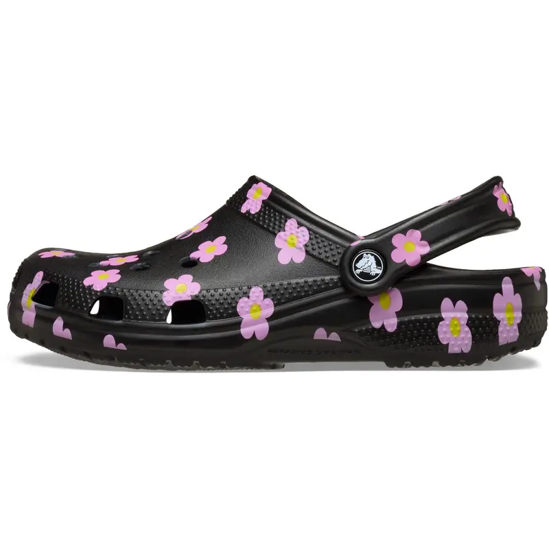 Crocs Black Classic Flower Clog K Blk 3