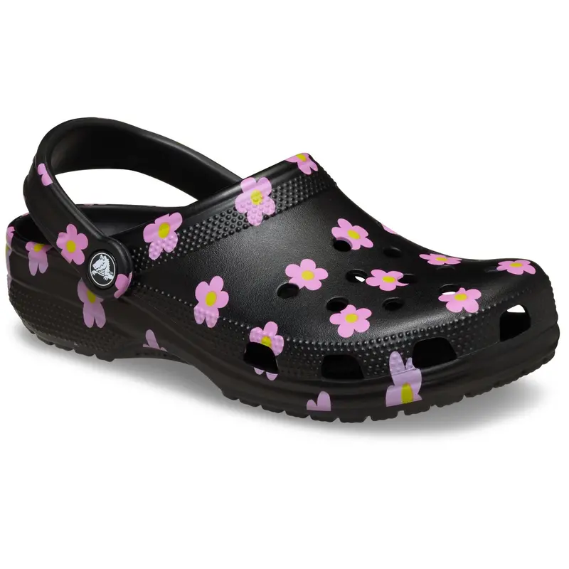 Crocs Black Classic Flower Clog K Blk 4
