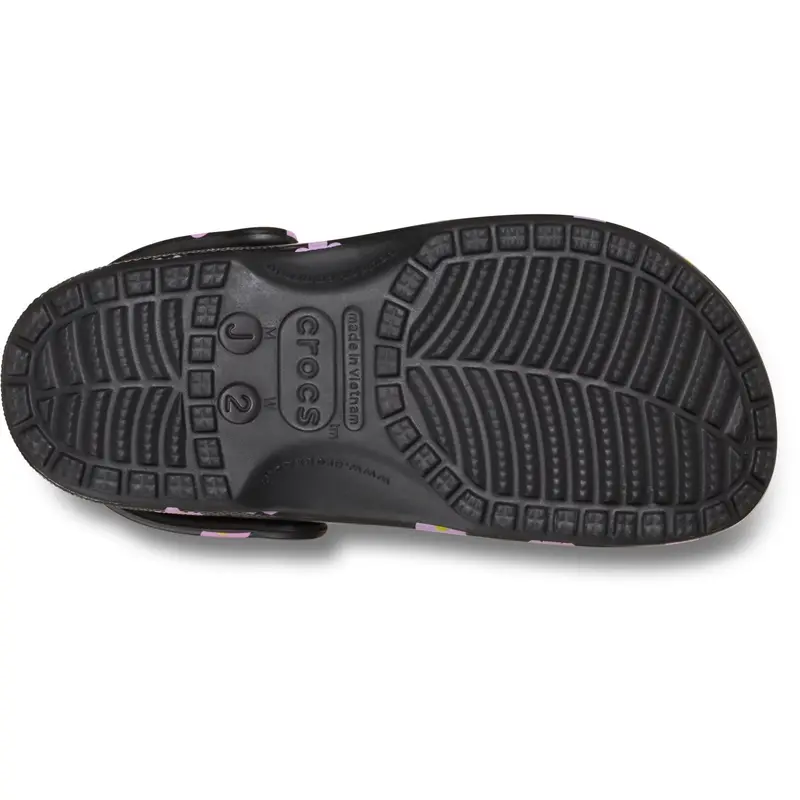 Crocs Black Classic Flower Clog K Blk 6