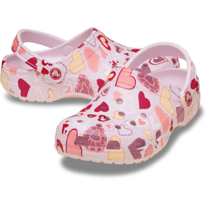 Crocs Pink Milk/Hearts Classic Vday Clog K Pkmk/Hts 1