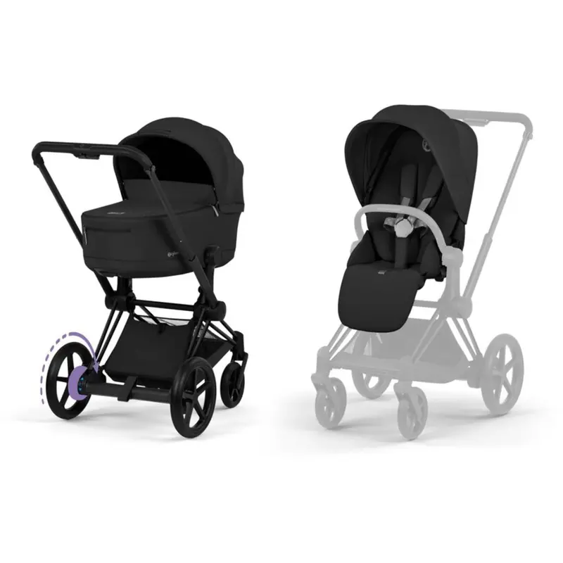 Cybex Sepia Black/Black Epriam Comfort Matt Black Inklusiv Foldbar Liggedel 1