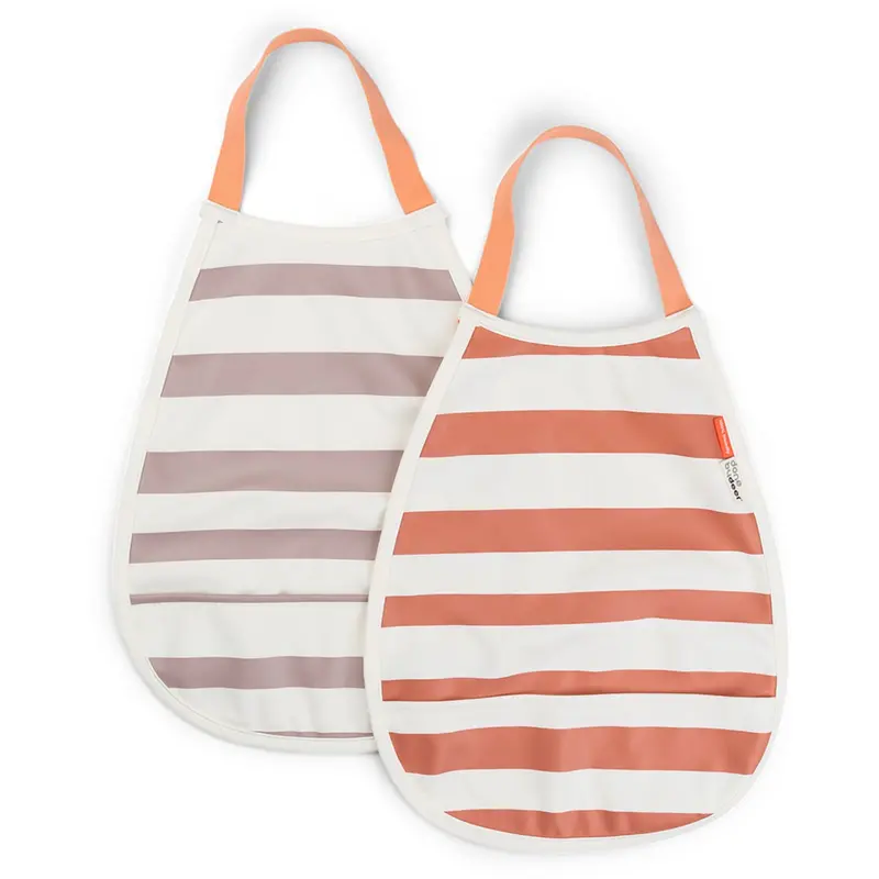 Donebydeer Papaya/Powder Pull-Over Hagesmæk 2-Pak Stripes 1