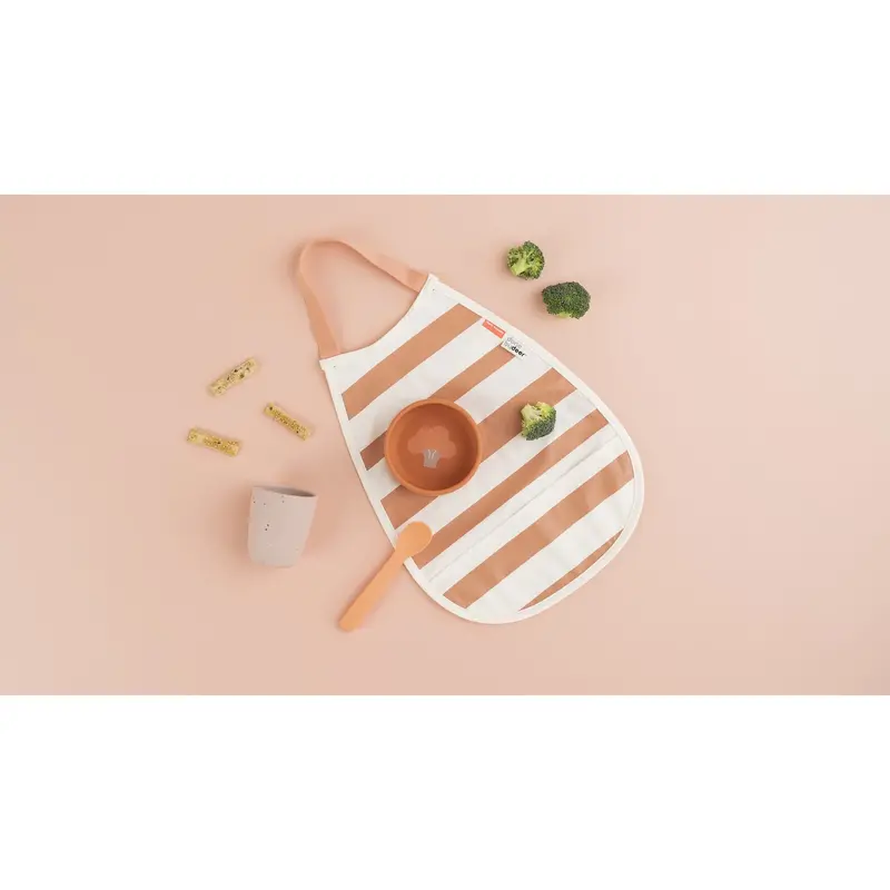Donebydeer Papaya/Powder Pull-Over Hagesmæk 2-Pak Stripes 2