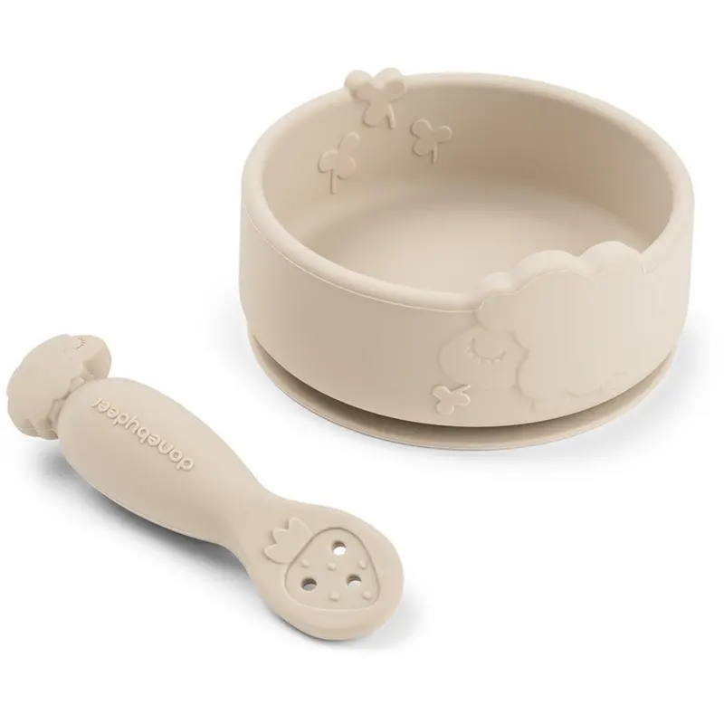 Donebydeer Sheepy Sand Silikone Stick&Stay Skål & Babyske 1