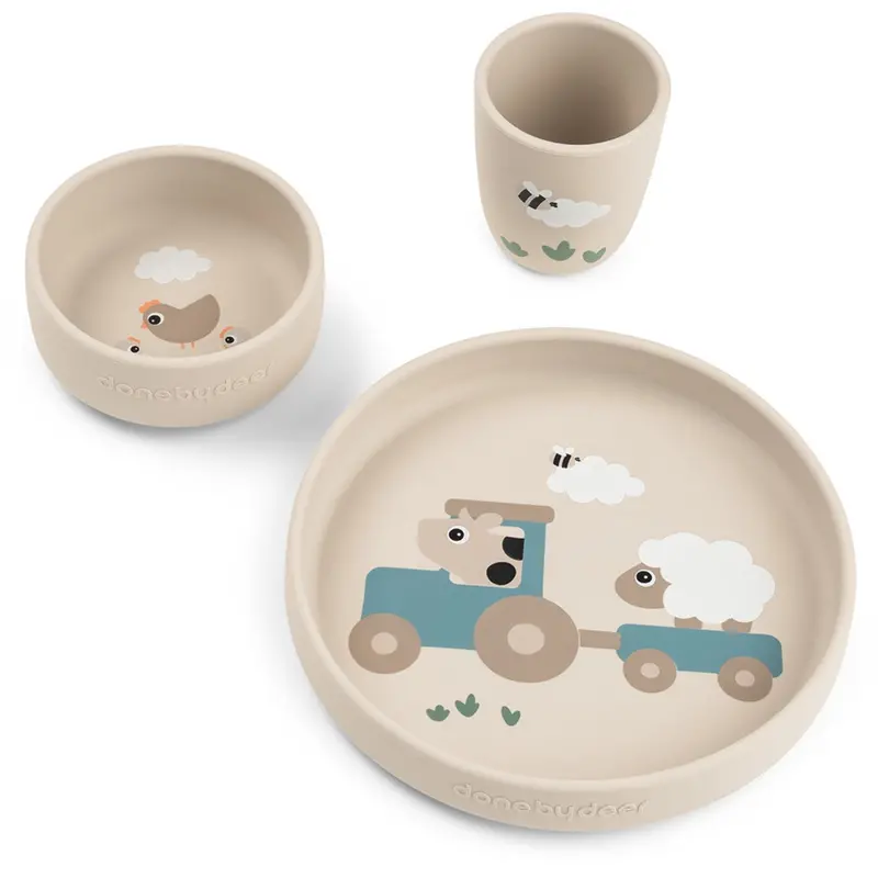 Donebydeer Tiny Farm Sand Stick&Stay Spisesæt 1