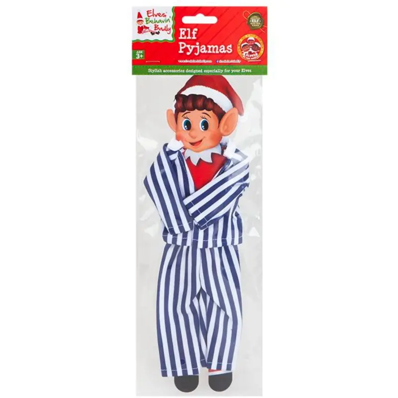 Elves Behavin' Badley Blue Elf Striped Pyjamas 1