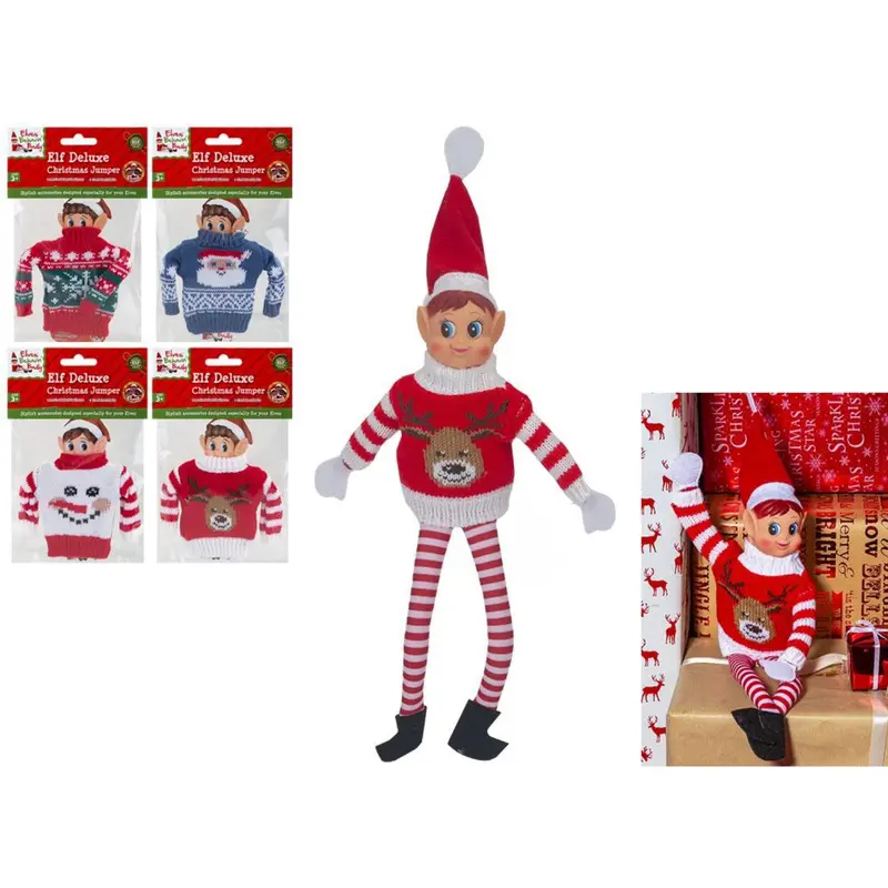 Elves Behavin' Badley Elf Deluxe Strikket Sweater 4 Asst. 1