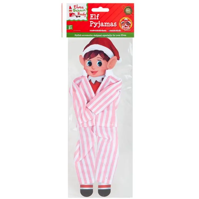 Elves Behavin' Badley Pink Elf Striped Pyjamas 1