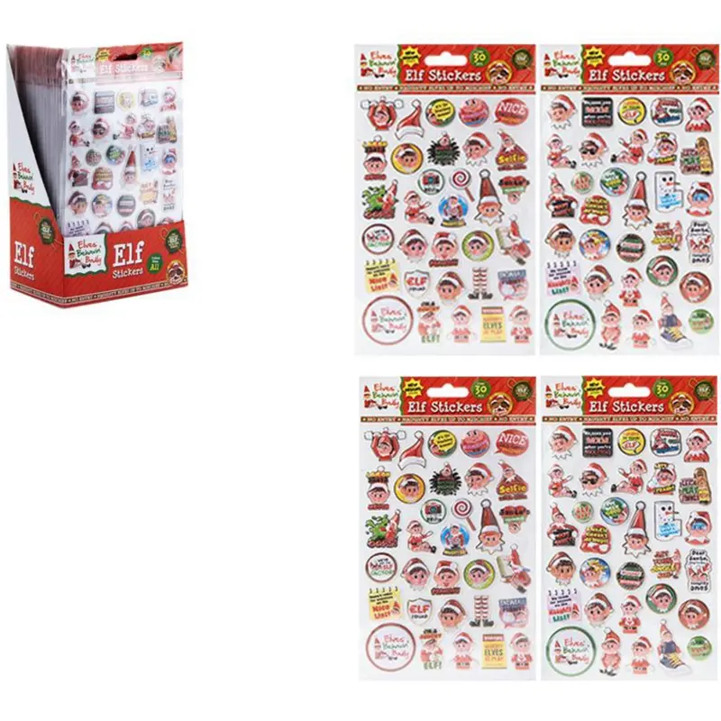 Elves Behavin' Badley Puffy Elf Klistermærker 30 Pcs 2 Asst. Cdu 1