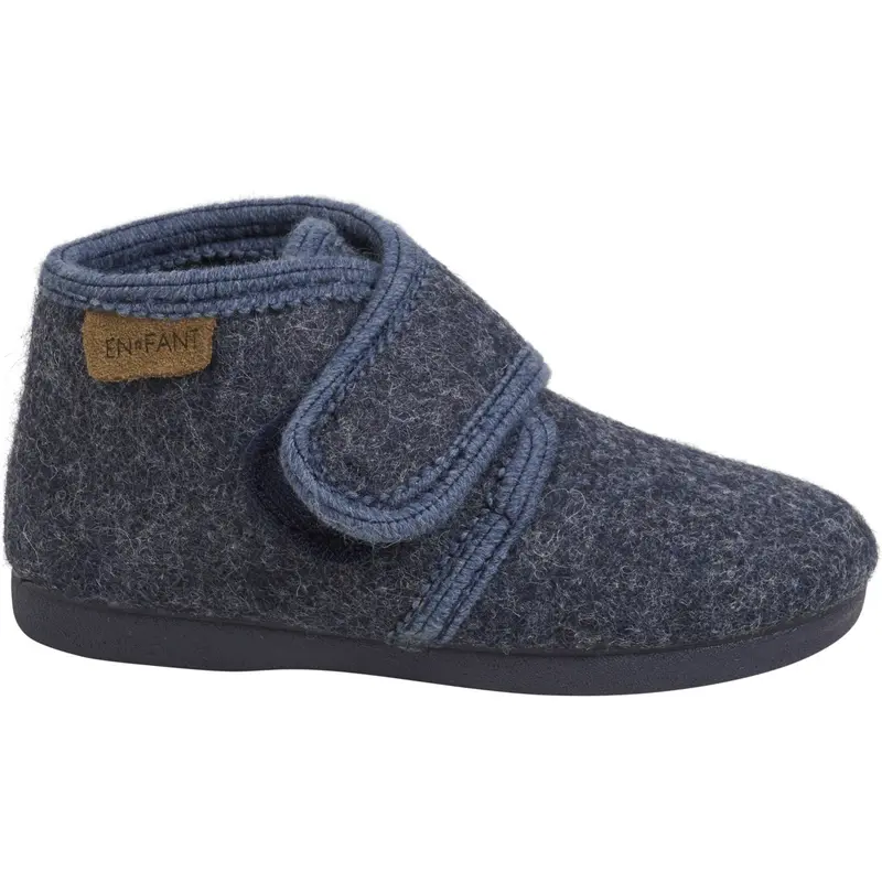En Fant Navy Melange Futter Uld Velcro 3