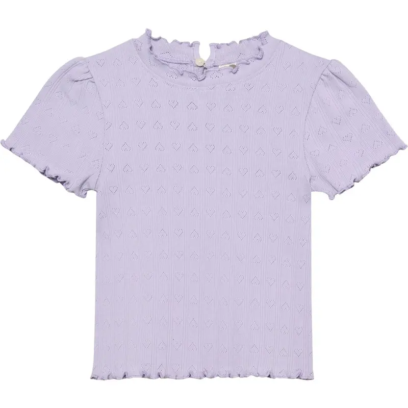 En Fant Purple Heather T-Shirt Ss Pointelle 1