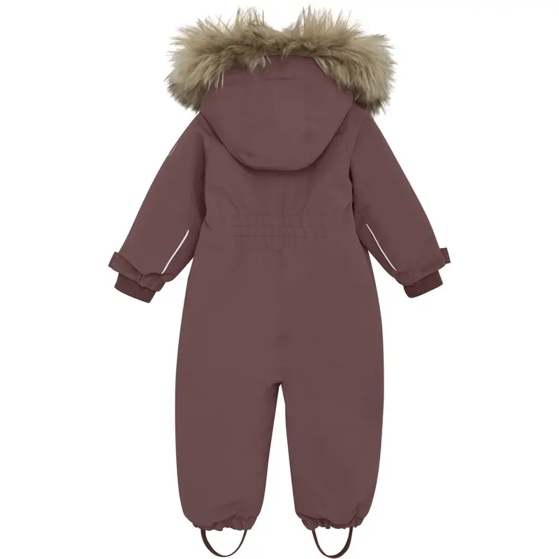 En Fant Rose Taupe Baby Flyverdragt W. Fake Pels 2