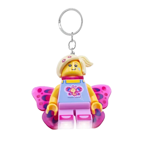 Euromic Lego® Iconic Butterfly Girl Nøglering Med Led Lys 1