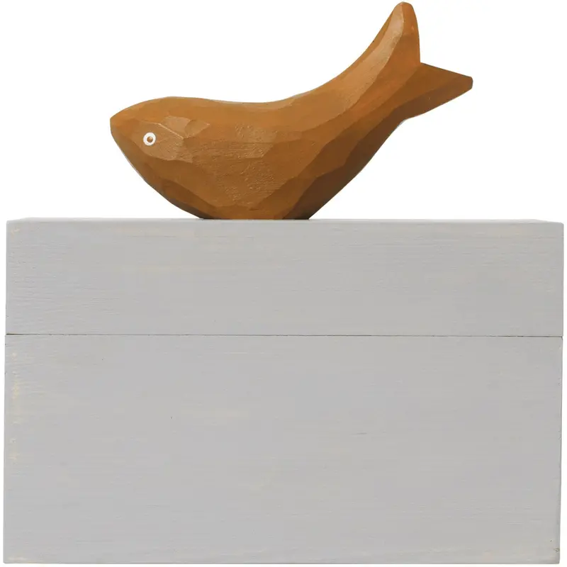Ferm Living Mist Blue/Aged Gold Harbour Box Fish 1