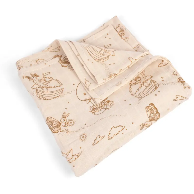 Filibabba Dreamy Adventurers Muslin Svøb 120X120 Cm Gots 1