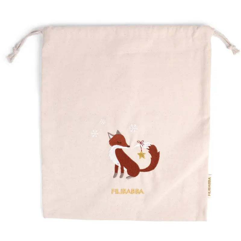 Filibabba Fox Embroidered Gavepose Gots Wonderful Winter 1