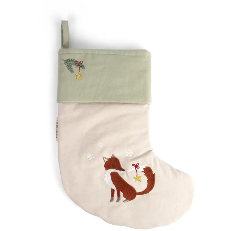 Filibabba Fox Embroidered Julestrømpe Wonderful Winter 1