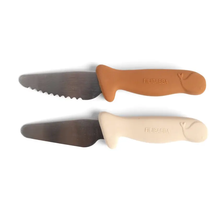 Filibabba Pumpkin + Offwhite Beginner's Cutting Knive 2-Pak 1