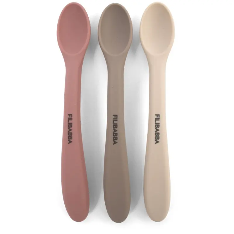 Filibabba Rose Mix Silicone Feeding Skeer 3-Pak 1