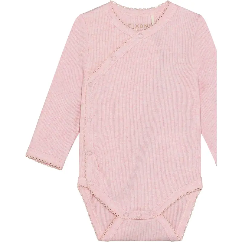 Fixoni Bleached Mauve Melange Slå-Om Body Ls Melange Rib 1