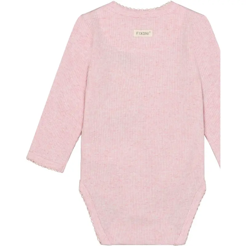 Fixoni Bleached Mauve Melange Slå-Om Body Ls Melange Rib 2