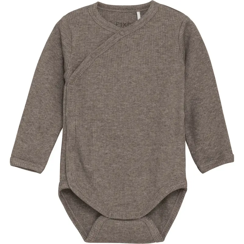 Fixoni Coffee Quartz Melange Slå-Om Body Ls Melange Rib 1