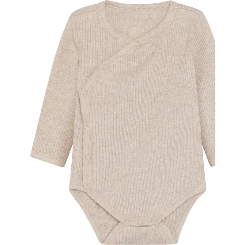 Fixoni Pure Cashmere Melange Slå-Om Body Ls Melange Rib 3