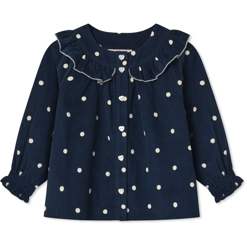 Fliink Insignia Blue Aop Dolly Dot Bluse 1