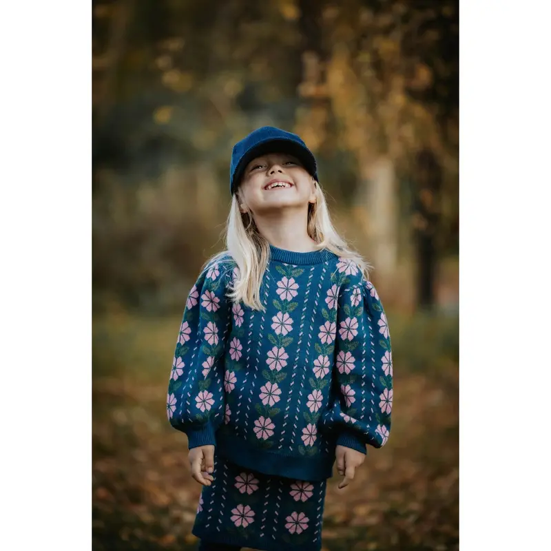 Fliink Insignia Blue Garden Strik Bluse 2