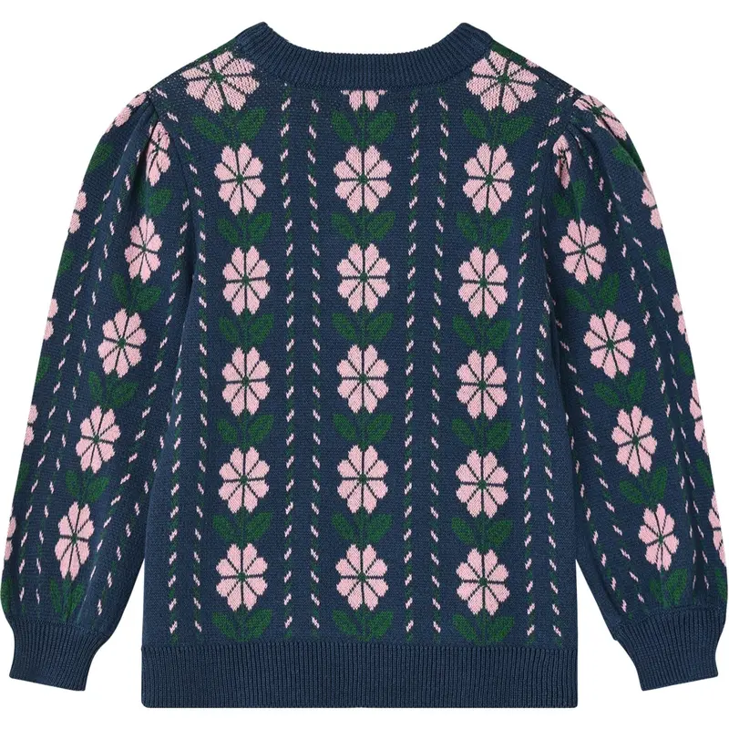 Fliink Insignia Blue Garden Strik Bluse 4