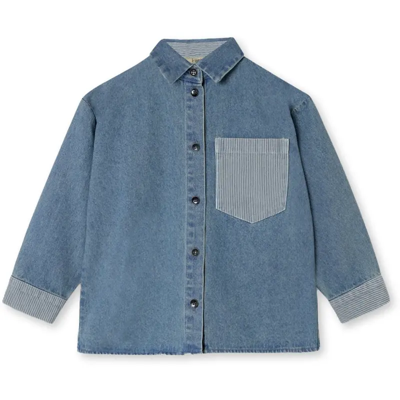 Fliink Medium Denim Blue Don Contrast Skjorte 1