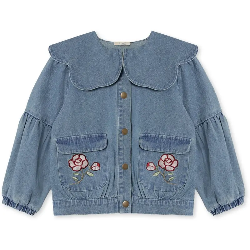 Fliink Medium Denim Blue Don Rose Bomberjacket 1