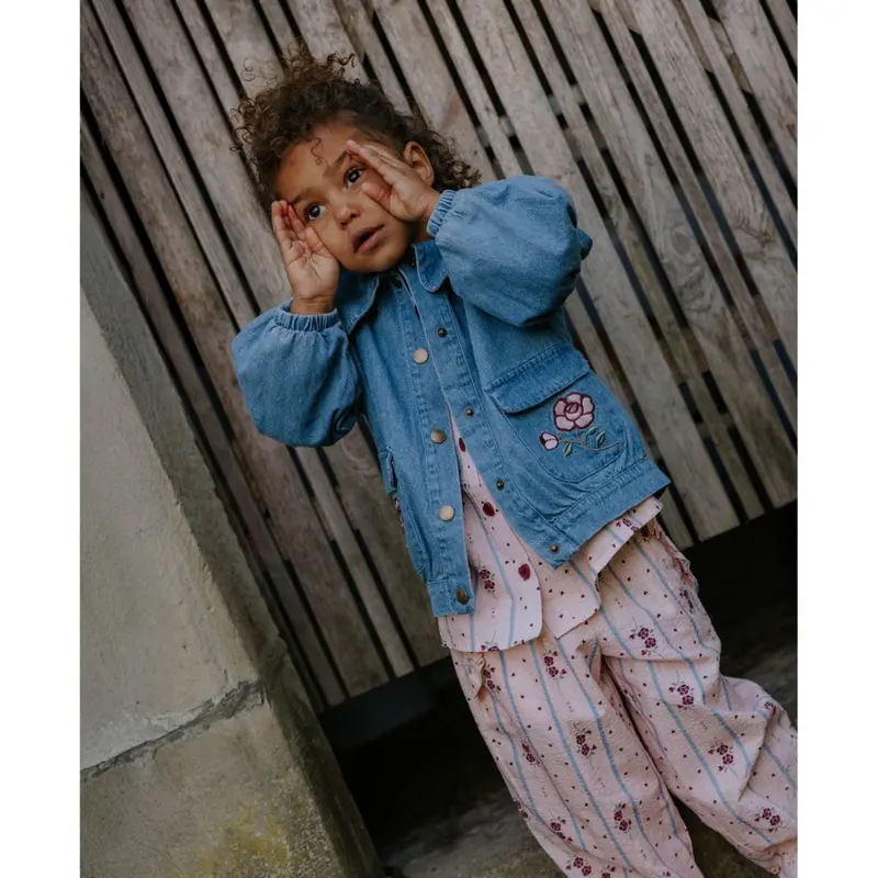 Fliink Medium Denim Blue Don Rose Bomberjacket 3