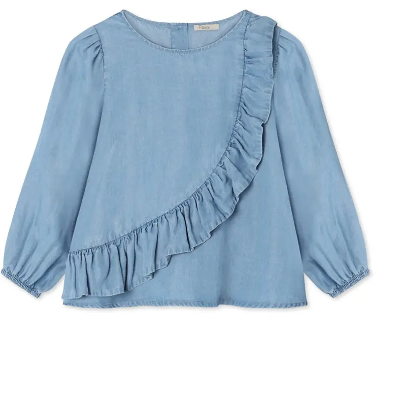 Fliink Medium Denim Blue Helene Ls Bluse 1