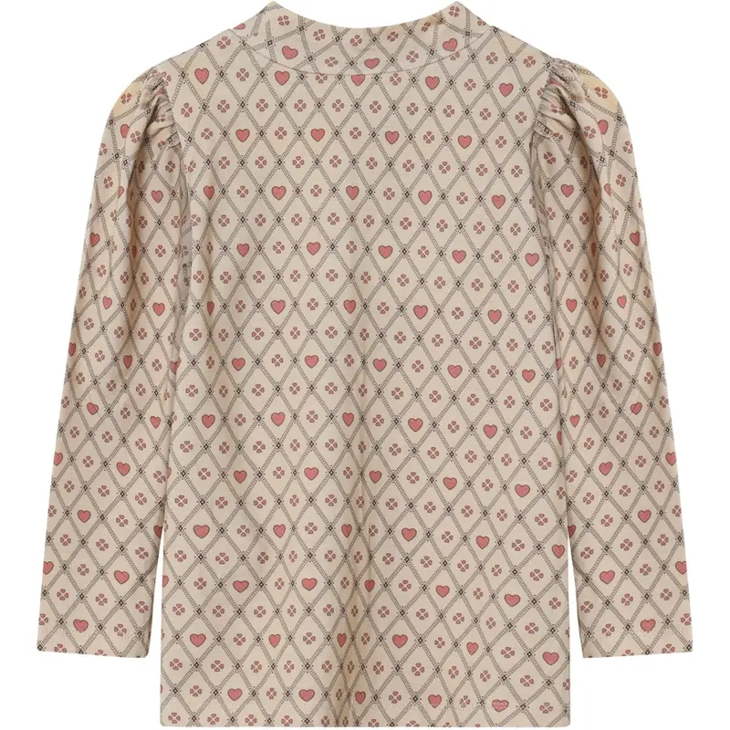 Fliink Sandshell Heart Aop Kelly Heart Ls Puff Bluse 2