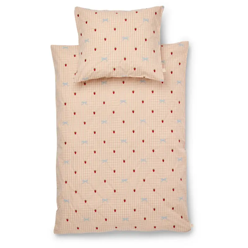 Flöss Berry/Bow Gingham Dolly Sløjfe Duvet+Pillow 1
