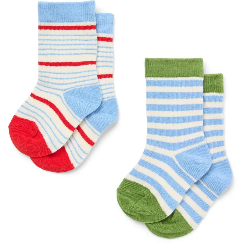Flöss Blue Stripe Mix 2-Pack Vilde Strømper 2-Pack 1
